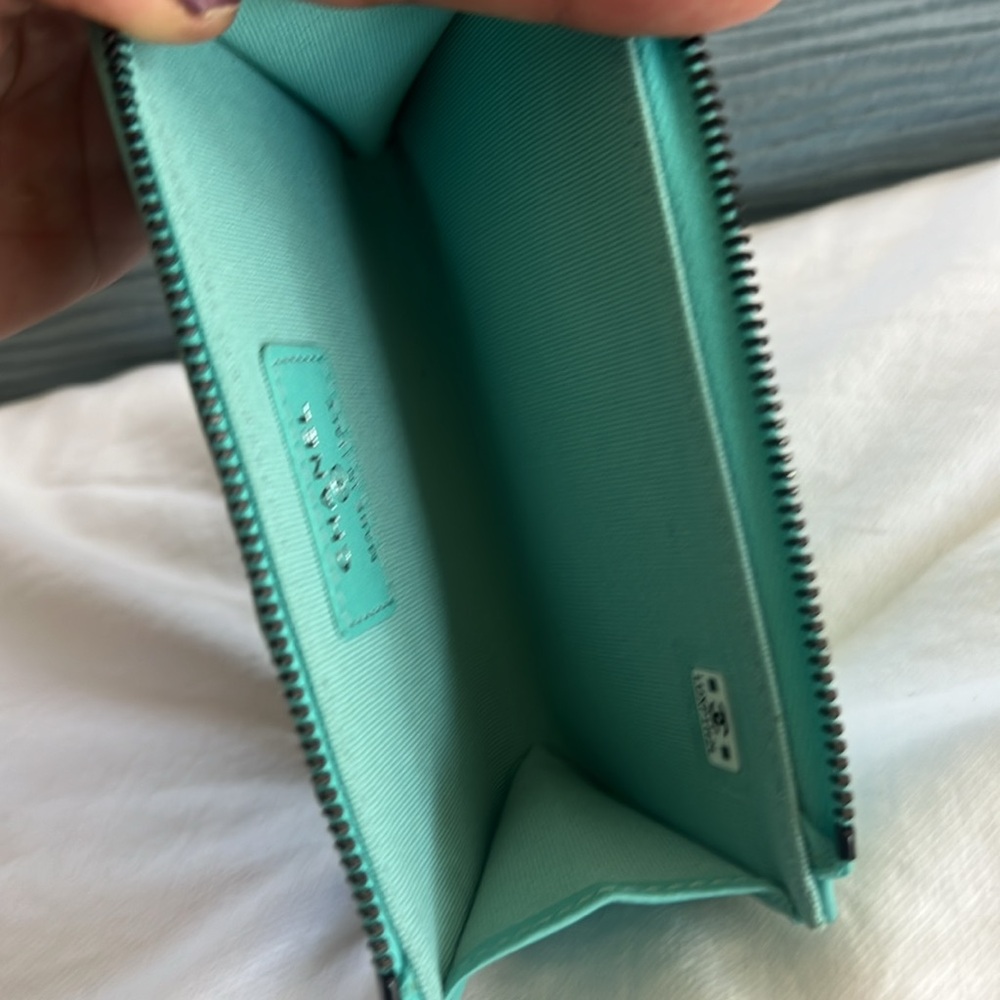 Limited Edition & Authentic CHANEL 24C Turquoise Quilted Card Holder / Wallet - Picture 8 of 8